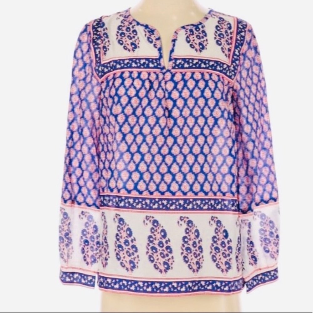 J Crew Block Print Blouse - image 1